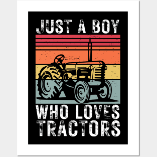 just A Boy Who Loves Tractors Posters and Art